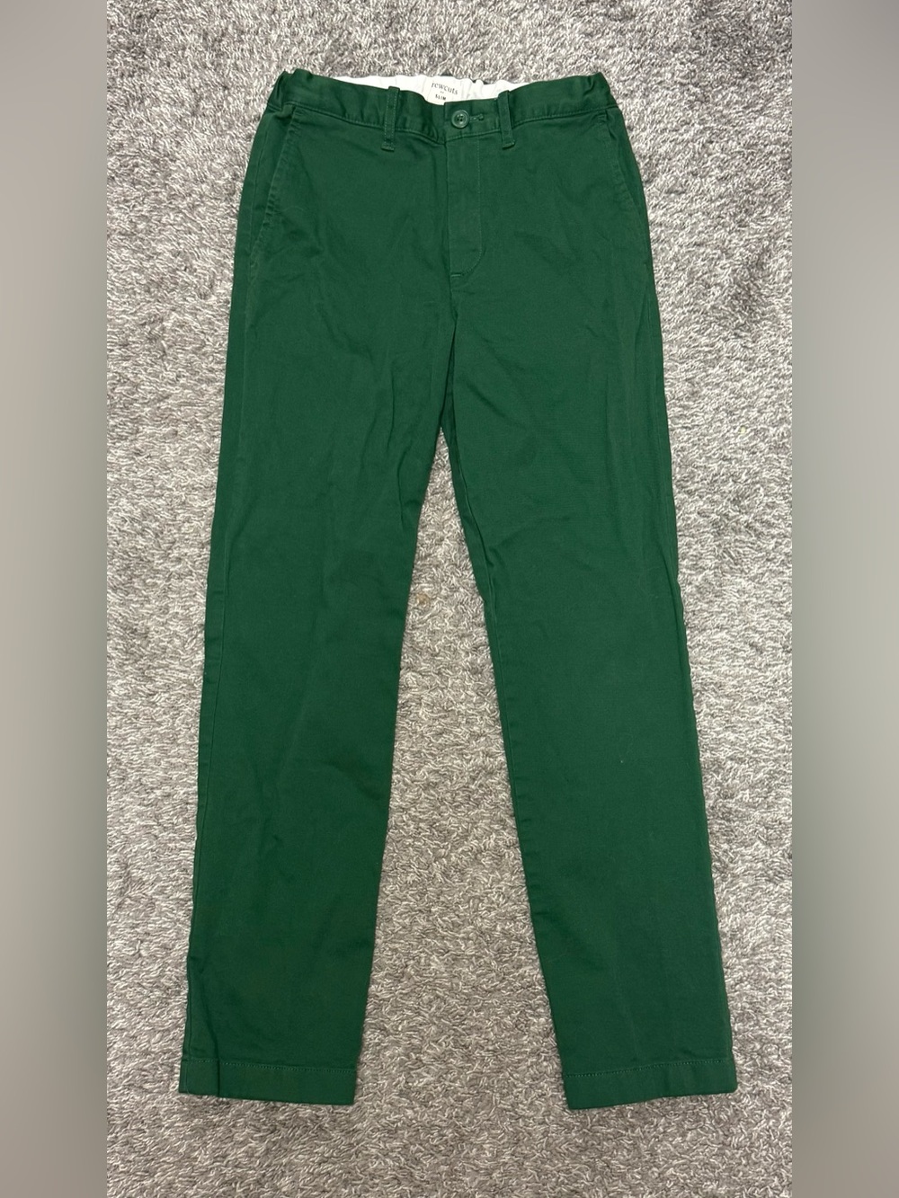 EUC Boys CrewCuts Green Chinos, Size 12 Slim